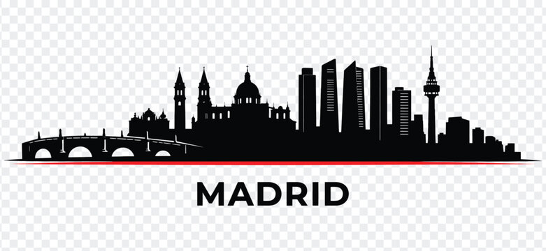 Madrid city skyline silhouette vector illustration