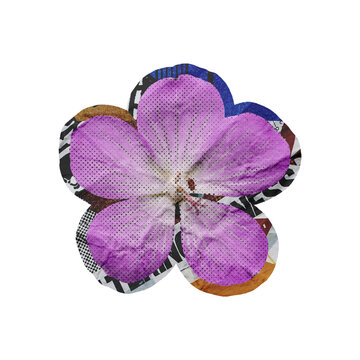 Collage Flower Design Element