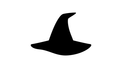 Helloween Black witch hat, Halloween icon, magic symbol, vector silhouette vector © MstRahela