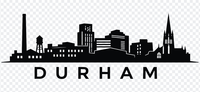 Durham city skyline silhouette