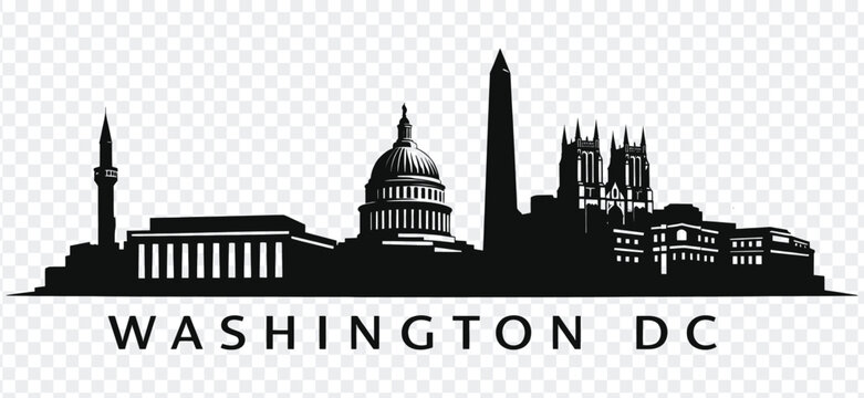 Washington dc city skyline silhouette vector illustration