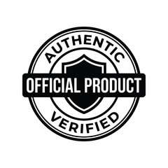 Obraz premium Authentic official product stamp seal. Verified quality badge for business and retail certification.