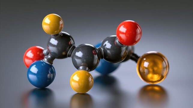 3D rendering of oxidized cysteine dimer (cystine) in ball-and-stick form