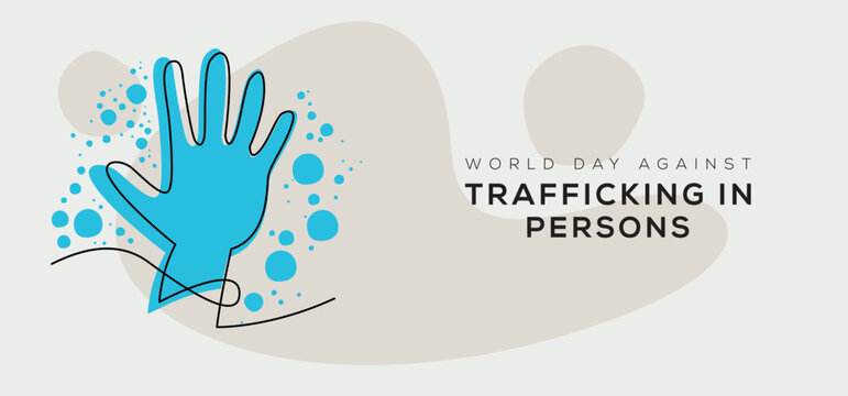World Day Against Trafficking in Persons Poster, vector illustration.