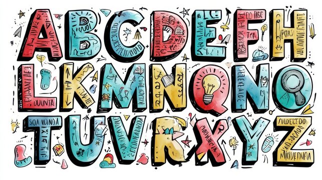 Dise&Atilde;&plusmn;o de alfabeto con expresiones motivadoras para aula
