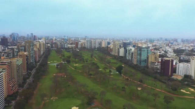 Lush Green Expanse of a Golf Club Course in Lima, Peru