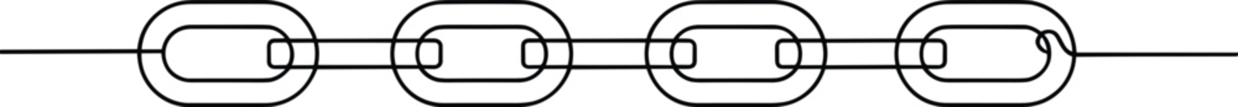 A minimalist black line drawing of a chain link