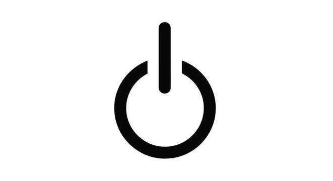 Power button icon black silhouette against a white background