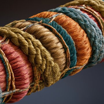 Close-up digital art of skeletal muscle fiber revealing repeating sarcomeres and filament overlap