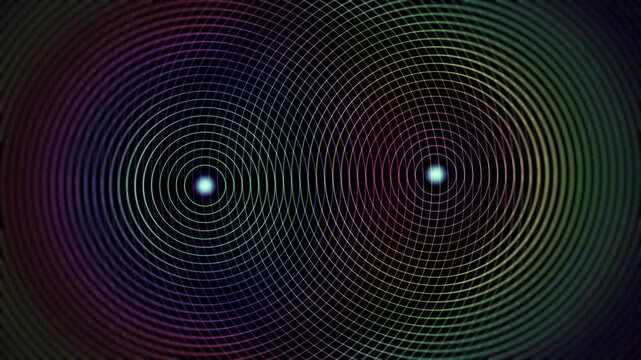 Circular Waves Creating Multicolor Interference Pattern