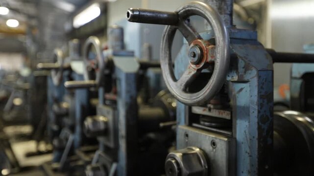 Metal Processing Factory. Industrial Metal Processing Factory. CNC Steel Machine Operating In Slow Motion. Automated Precision Metalworking, Sparks, Heavy Industry Production Process.