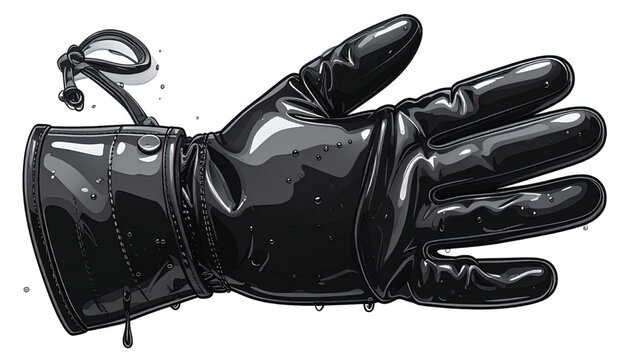 Abstract Glossy Black Liquid Drip Design Element