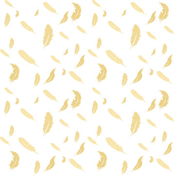 corn flakes background, golden feathers pattern texture
