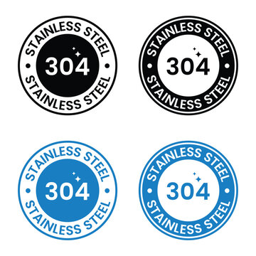 Stainless Steel 304 Grade Circular Badge In Four Color Variations Vector Illustration alloy black chrome composition design element