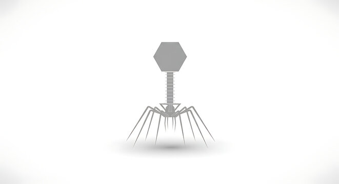 Bacteriophage illustration t4 phage structure and viral particle design