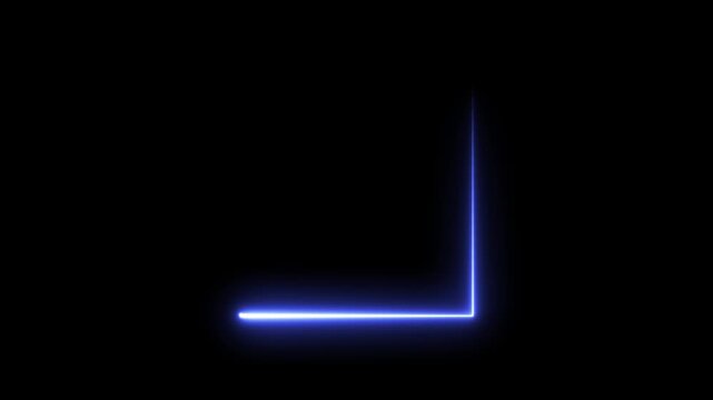 A Square frame made of moving neon lights. A popular abstract background overlay seamless vaporwave animation. Neon Blue Border Motion Loop for Videos. Glowing Light Frame On Black Background. 4K