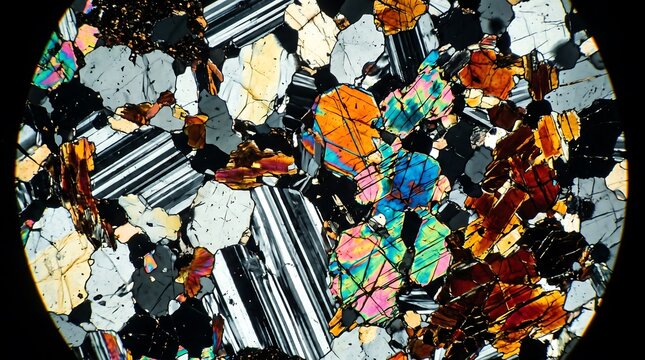 Geological Thin Section Polarized Light Minerals Petrology Microscopy Birefringence