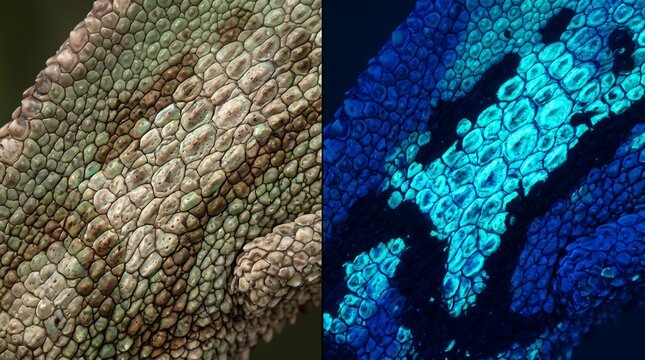 Chameleon Skin UV Fluorescence Chromatophore Macro Biofluorescence Herpetology Science