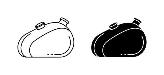 Motorcycle Fuel Tank Icons, Vintage Gas Tank Vector Graphics, Classic Automotive Part Symbols © Sneha Sikder