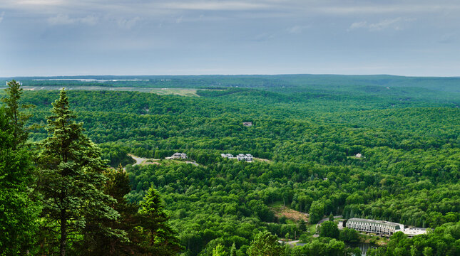 Summit overlook in Big Pocono State Park, located atop Camelback Mountain in Tannersville, Pennsylvania.