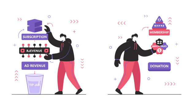 Creator manages multiple online income streams including subscriptions and direct donations to financial tip jar platforms.