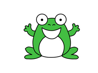 Fototapeta premium Minimalist illustration of a happy green frog mascot