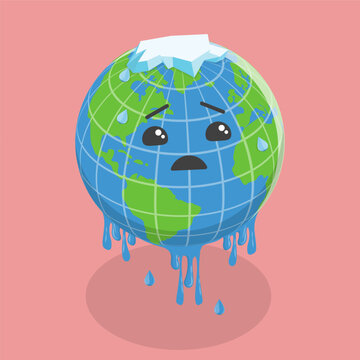 3D Isometric Flat Vector Illustration of Global Warming, Help Reduce Climate Change By Halting Climat Changes