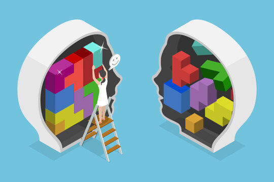 3D Isometric Flat Vector Illustration of Critical Thinking, Person Embodying Rationality, Logical Thinking, And Critical Judgment.
