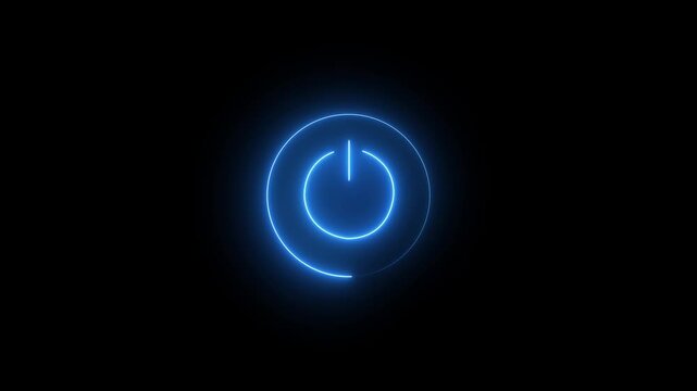 eon line glowing power button icon illustration. Motion graphics of power icon concept.4k motion video .