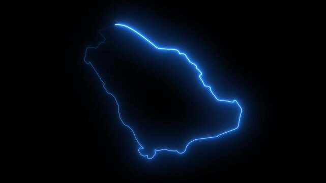 Animated Indian map icon with a glowing neon effect. neon glowing map silhouette. Animated map icon with a glowing neon effect. glow map illustration.