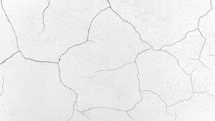 Obraz premium Dirty old cracked peeling white concrete wall texture background.