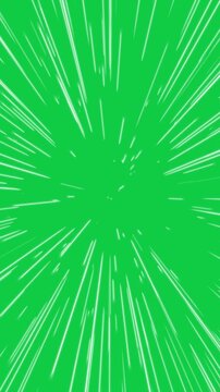 abstract neon speed lights streaks isolated chroma key animation, green screen fiber energy lights flow technology and science stream vertical social media motion design element