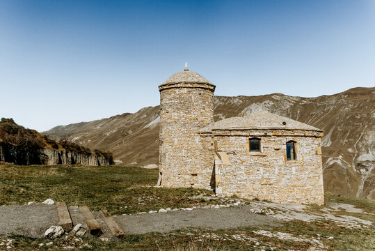 Old Small Stone islamic religion muslim Mosque in Mountains of D
