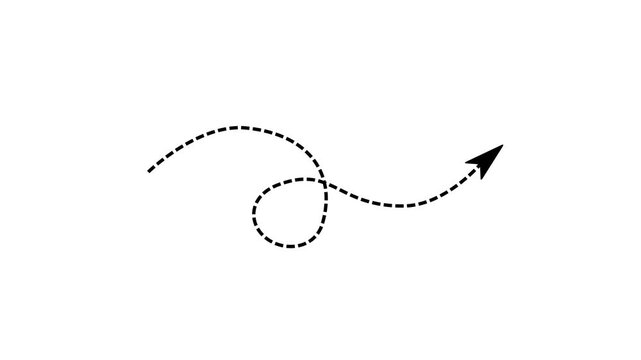 Dotted arrow animation for creative direction, progress, and motion graphic compositions. direction arrow concept