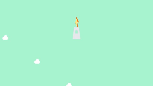 Minimalist illustration of a factory chimney with a lightning bolt symbol on a green background