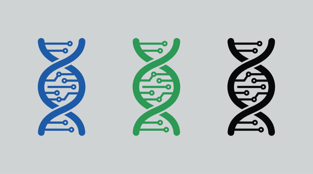DNA Double Helix Circuit Board Icon for Biotech SaaS Dashboard and Health Tech UI
