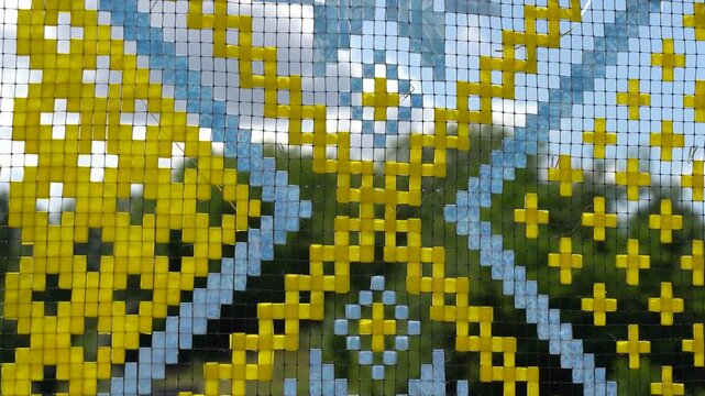 Ukrainian national ornament woven from cattails