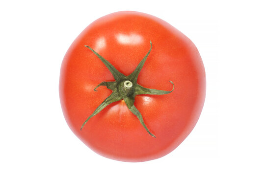 red ripe tomato isolated on white