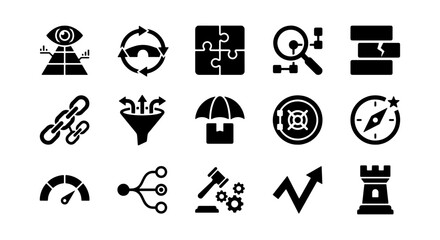 Business risk strategy icon set legal safe and growth © JAKIR LITON