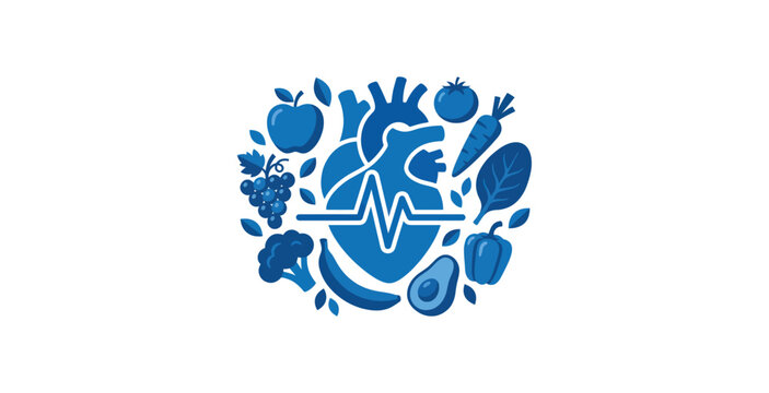 Healthy Heart and Nutrition Vector Illustration