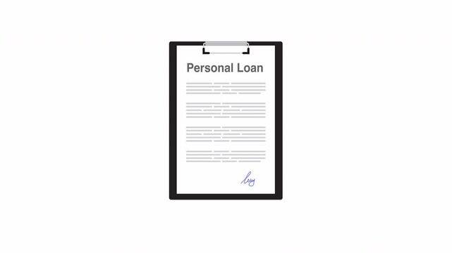 Personal Loan Application Signing Animation with Hand and Pen