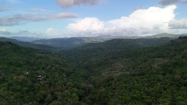 Mountain valley landscape in Nicaragua Matagalpa aerial drone view
