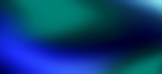 Vibrant deep blue and cyan color gradient abstract background with heavy noise grain texture creating a dynamic moody backdrop for artistic compositions . © 112211 studio 