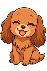 Fototapeta premium Isolated vector drawing of a sweet happy dog with rosy cheeks