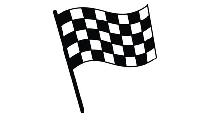 Fototapeta premium Checkered flag silhouette racing finish line symbol for motorsports and victory concepts