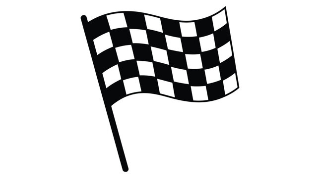 Checkered flag silhouette racing finish line symbol for motorsports and victory concepts