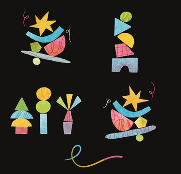 Abstract Geometric Shapes Drawing 