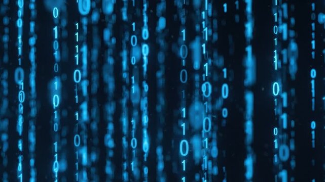 Digital binary code data stream background