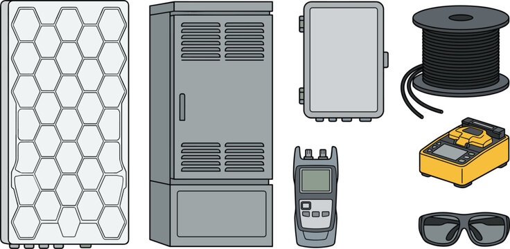 fiber, optic, network, internet, broadband, installation, telecommunication, telecom, equipment, cabinet, server, enclosure, box, junction, terminal, cable, wire, spool, reel, splicer, fusion, fusion_