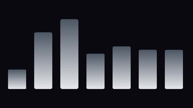 Animated Audio Equalizer Bars Motion Background Gray Silver Monochrome Gradient Sound Wave Music Loop